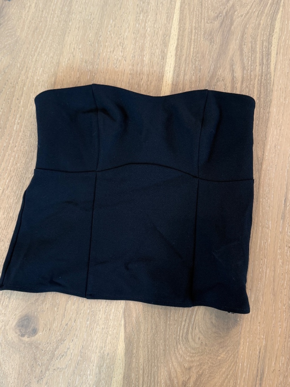 Abercrombie Strapless Crepe Black Corset Top - Picture 2 of 3